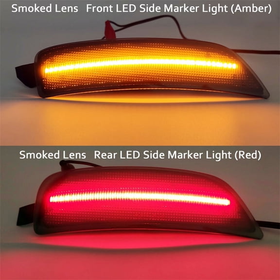 4Pcs Smoked Lens LED Fender Side Marker Light For Mazda Miata 2016-UP Amber/Red