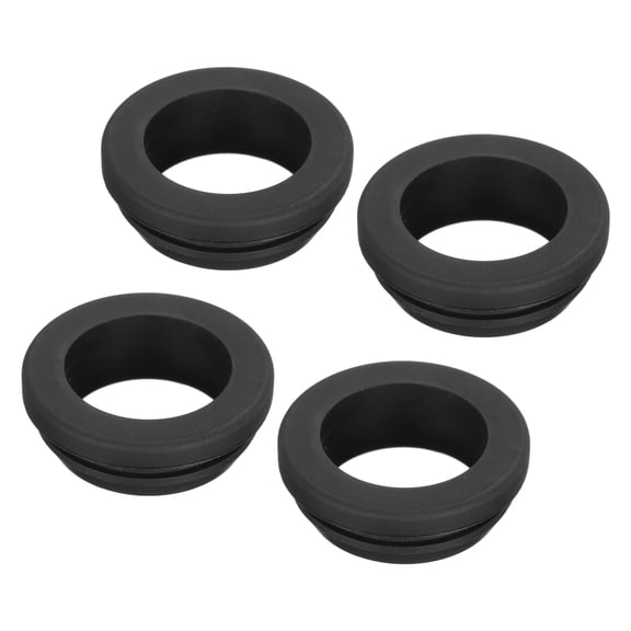 4Pcs Snap Rubber Grommet Hole Plug Mount Dia 22mm ID 17.5mm H 10mm Seal Anti-Scratch Black