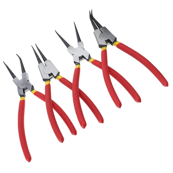 4Pcs Snapping Rings Pliers Set Circlip Plier Internal/External Heavy Duty for Rings Remover Retaining Straight Bent Lock Plier