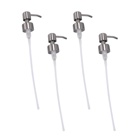 4Pcs Soap Dispenser Pump Replacement Stainless Steel Lotion Dispenser Pump for Regular 28/400 Neck Bottles for Bathroom