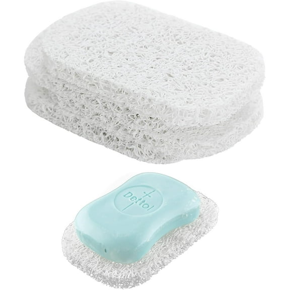 4Pcs Soap Saver Holder for Bar Soap Shower Bathroom Dish Self Draining Lift Pad Porous Construction Air Circulate Non-BPA Non- Durable, 4.5x2.9x0.39inch