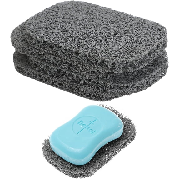 4 Pack Soap Saver Draining Lift Pads 2.9" x 4.5" PVC BPA-Free Non-Slip Durable Soap Holder