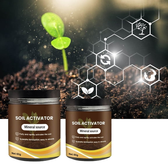 4Pcs Soil Activators, Organic Soil Activators and Plant Fertilizers, Soil Pro Activator, Water-Soluble Formula for Optimal Nutrient Uptake, Promoting Plant Rooting 240g