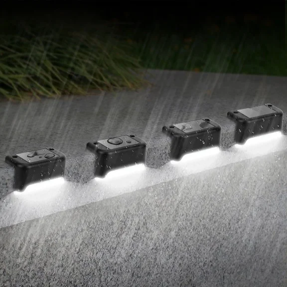 4Pcs Solar Deck Lights Led Waterproof Outdoor Solar Powered Led Step Lights