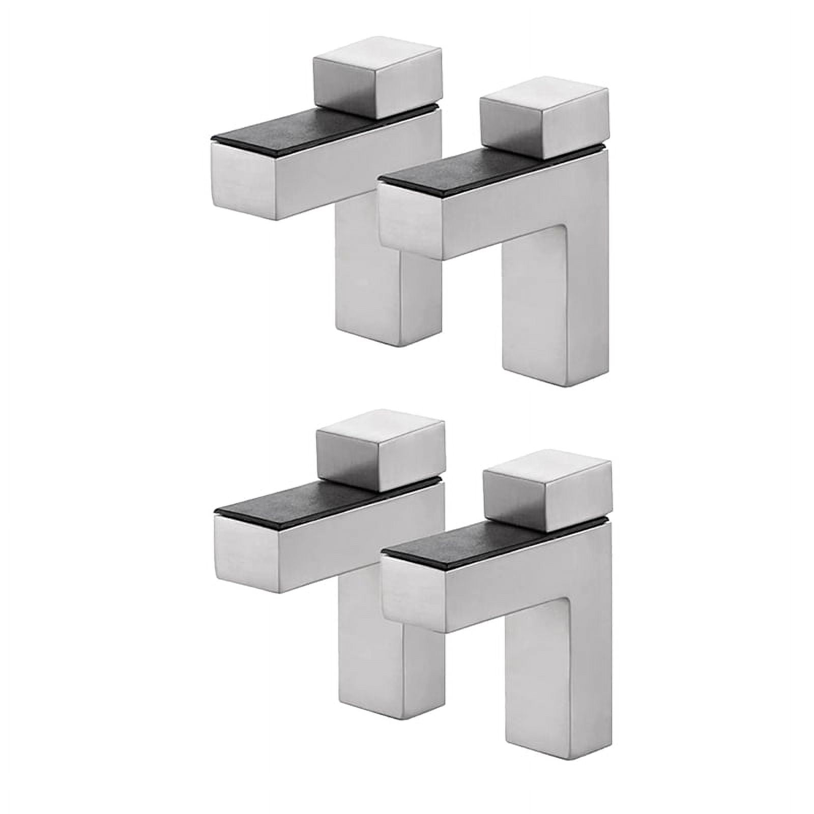 4Pcs Solid Metal Adjustable Wood/Glass Shelf Bracket Wall Mount, Brushed Silver