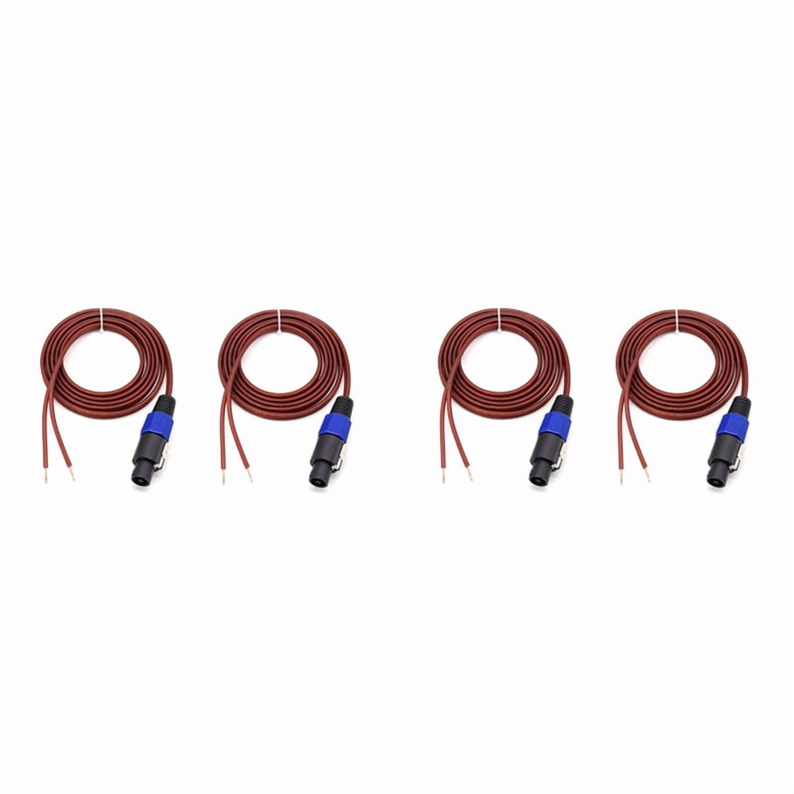 4Pcs Speakon Speaker Cable Bare Wire Open End Cable, Speakon to Speaker Wire Audio Cord Amplifier Connection Cord