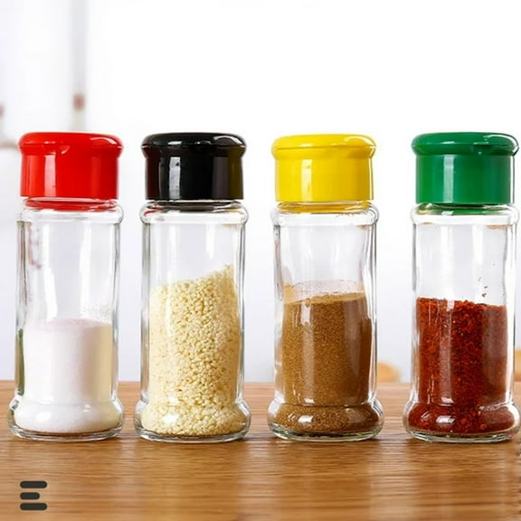 4Pcs Spice Bottles, Seasoning Containers, Plastic Spice Jar with Shaker Lids, Empty Spice Jars Bottles, Plastic Spice Containers for Storing Spice, Herbs and Seasoning Powders, 4 Color