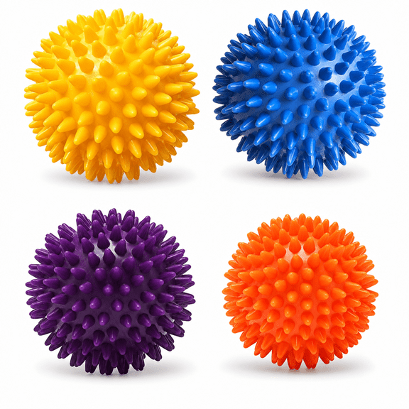 4Pcs Spiky Massage Balls Kit - Deep Trigger Point Therapy Tool for Body, Foot & Scar Tissue Release