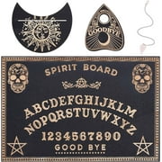 4Pcs Spirit Board Kit Tarot Card Holder Stand Pendulum Board Wooden Talking Boards with Planchette Dowsing Divination Pink Pendulum for Gift Black 1.8x7.8Inch- DIYDIY