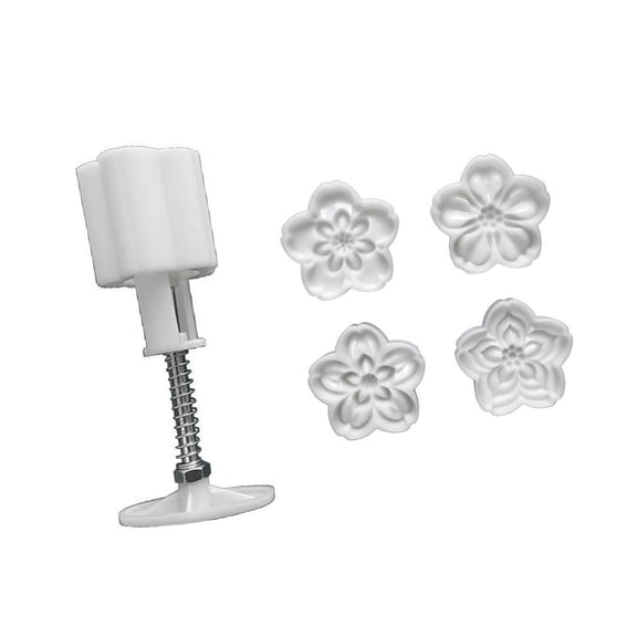 4Pcs Spring Flower Baking Molds Hand Press Cookie Molds ABS Plastic Kitchen Tool For Artistic Dessert Decoration