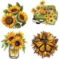 thumbnail image 1 of 4Pcs Spring Summer Sunflower Window Clings Sticker Flower Butterfly Animal Wall Decorative Sticker Removable Adhesive Waterproof Window Decal for Room Decor 16x16cm, 1 of 9