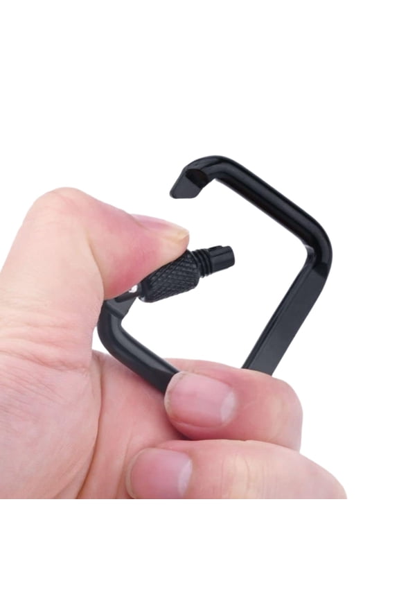 4Pcs Square Carabiners with Screw clasps keychains Climbing Button Camping Hook