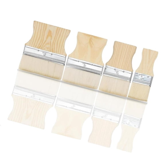 4Pcs Square Flat Painting Applicators Ergonomic Wood Handle Painting Tool
