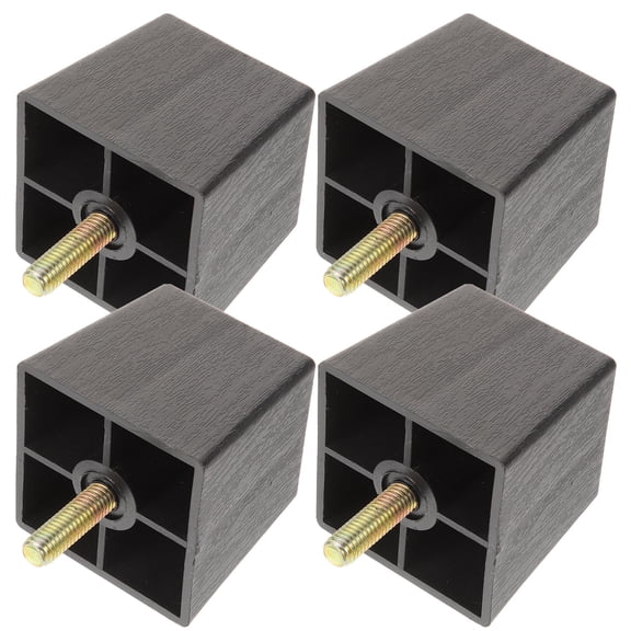 UEETEK 4Pcs Easy Install Black Plastic Sofa Legs Replacement for Couch and Bed