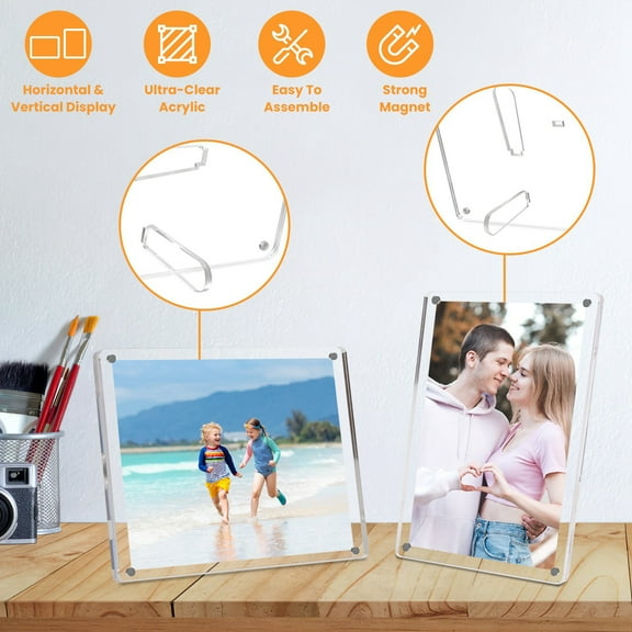 4Pcs Squared Pictures Display Desktop Picture Frame  5x7 Rustic Frameless Photo Holder