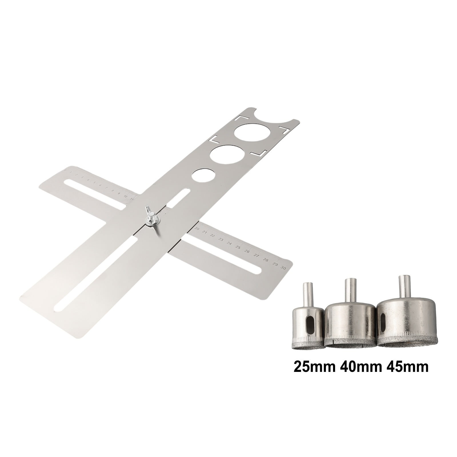 4Pcs Stainless Steel Ceramic Tile Hole Opener Locator Position Ruler ...