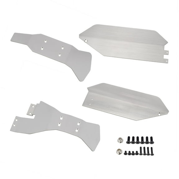 4Pcs Stainless Steel Chassis Protection for TRAXXAS SLASH 4X4 Silver, Impact Resistant