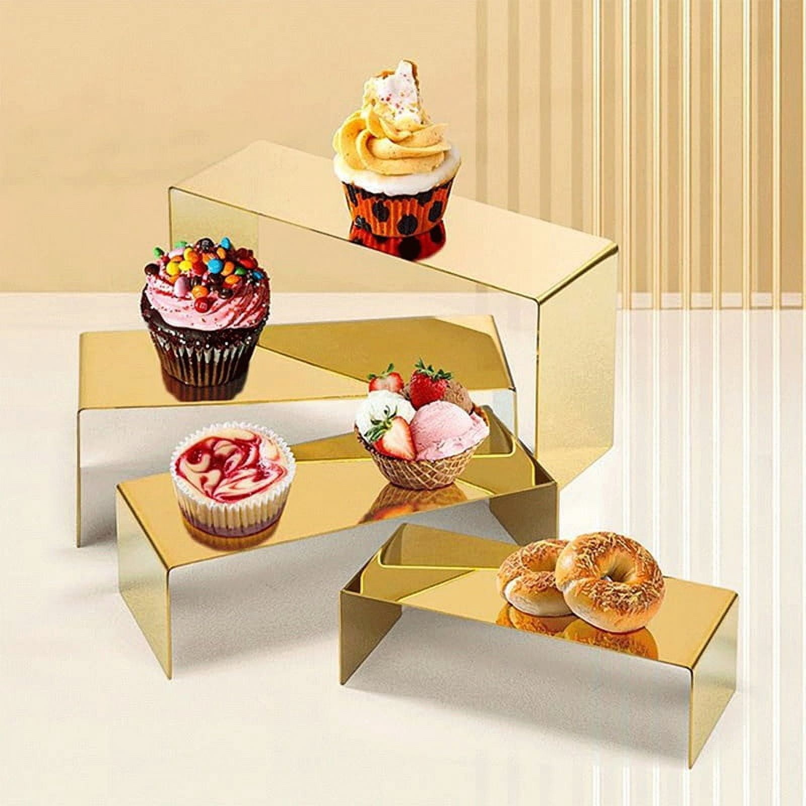 4Pcs Stainless Steel Display Risers, Display Stand for Display Purse ...
