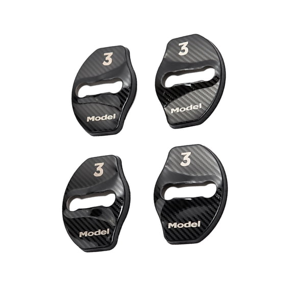 4Pcs Stainless Steel Door Lock Protectors for Tesla Model 3 Black, Rust Prevention Repair Lock