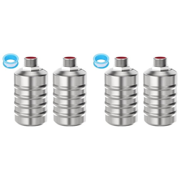 4Pcs Stainless Steel Fully Automatic Water Level Control Float Valve, Auto Shut Off Mini Float Valve, 1/2In Upper Water