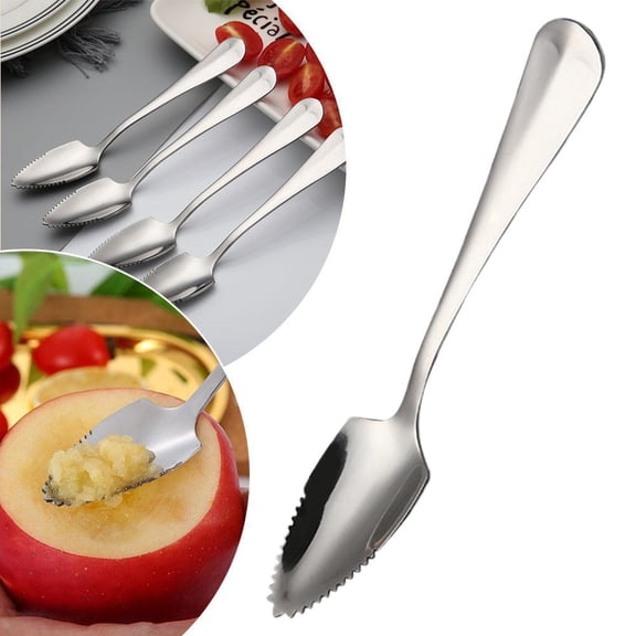 4Pcs Stainless Steel Grapefruit Spoons with Serrated Edges, Heavy-Duty Citrus Spoons for Grapefruit, Watermelon, Kiwi & Dessert, Polished Finish Kitchen Tableware for Easy Fruit Eating
