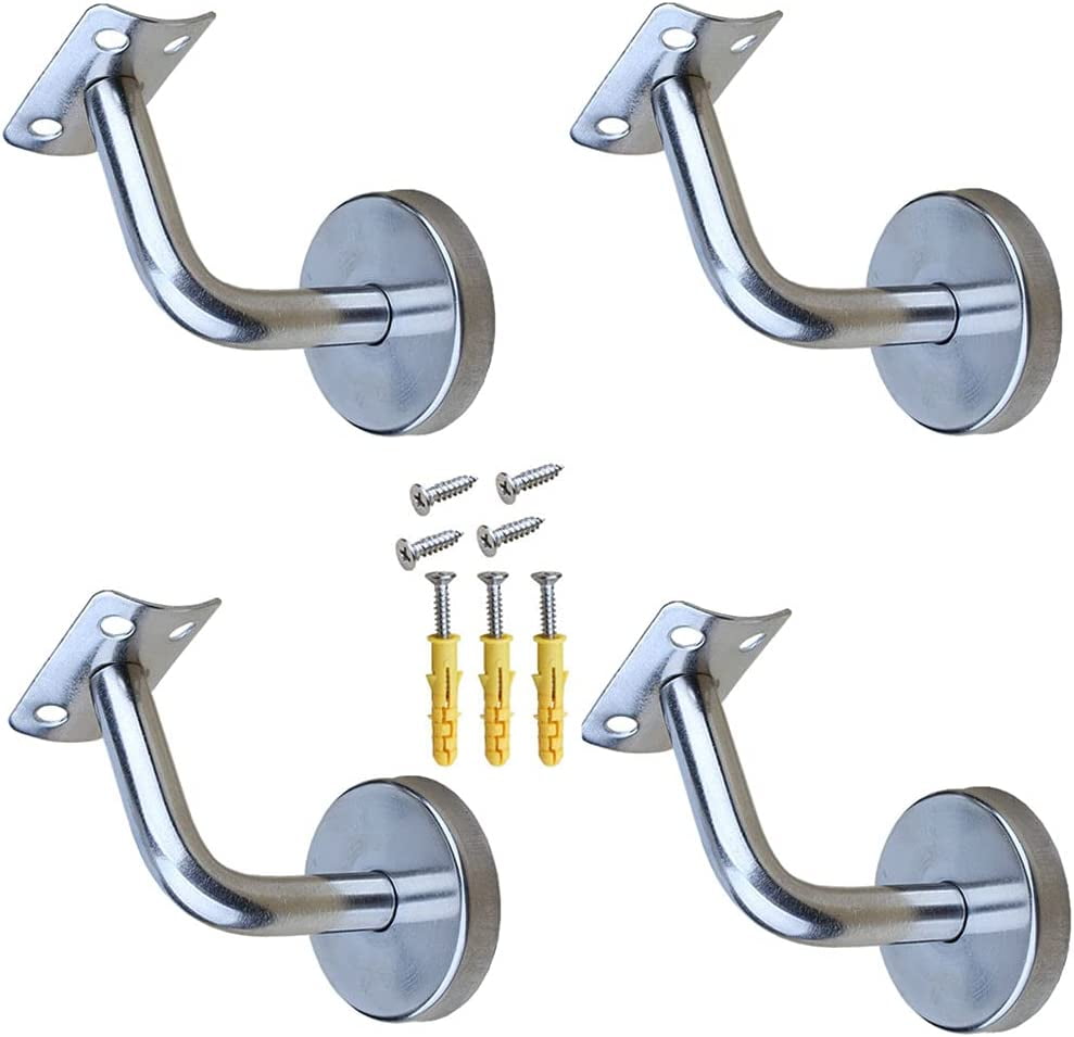 4Pcs Stainless Steel Handrail Brackets, Handrail Banister, Stair Banister, Banister Brackets