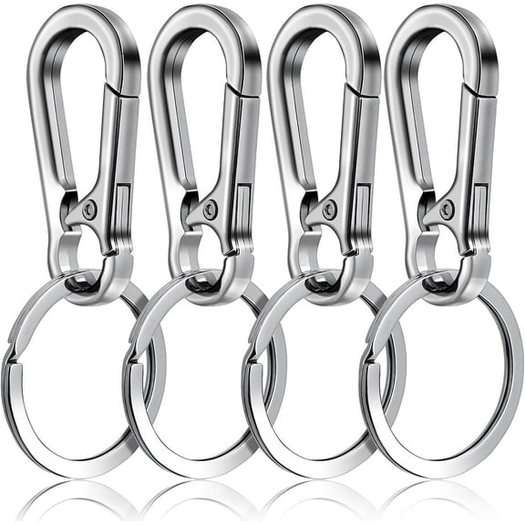 4Pcs Stainless Steel Pet ID Tag Clips Heavy Duty for Dog Cat Collars Harnesses