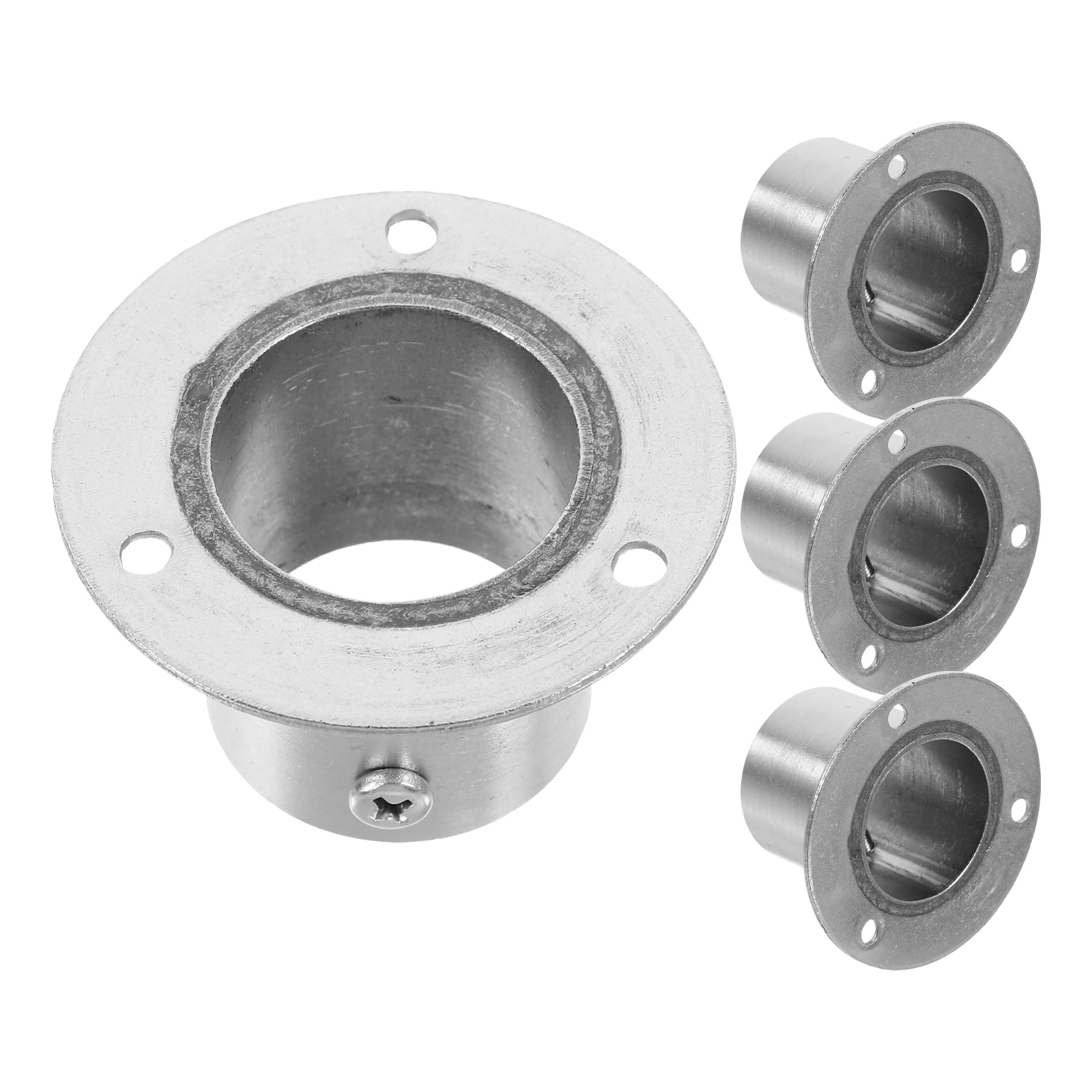 4Pcs Stainless Steel Pole Sockets Flange Rod Holders Closet Rod