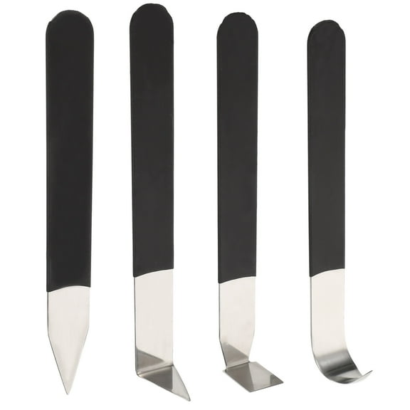 Raindrops Pottery 4-Piece Stainless Steel Smoothing Tools Set for Clay Sculpting and Ceramic Crafting