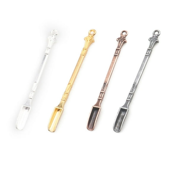 4Pcs Stainless Steel Shovel Spoon with Hanging Hole Sniffer Powder Coffee Stirrer for Salt
