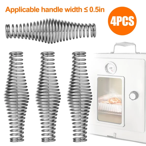 4Pcs Stainless Steel Spring Handle For Bbq Grill Wood Stove Furnace Smoker 1/2''