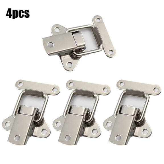 4Pcs Stainless Steel Spring Loaded Clamp Clip Case Box Toggle Latch Catch