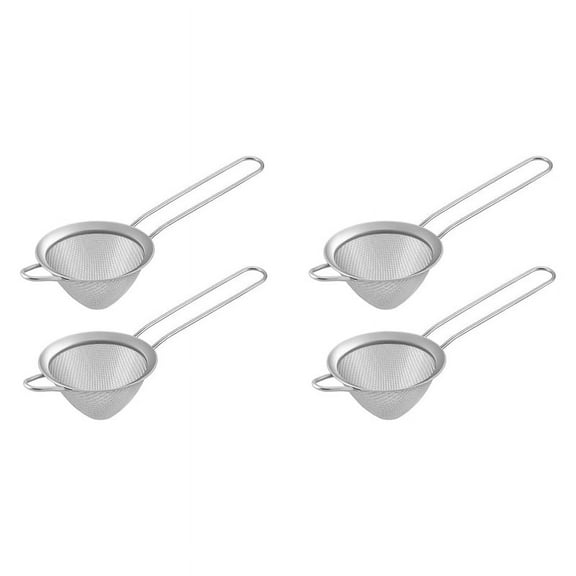 4Pcs Stainless Steel Tea Strainer Small Conical Cone Mesh for Cocktails Coffee Juice Tea, Silver