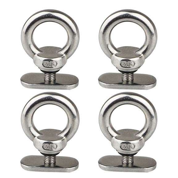 4Pcs Stainless Steel Track Mount Ties Down Eyelet Replacement Kayak Track Mount Screw Awnings Rails Stoppers Enduring