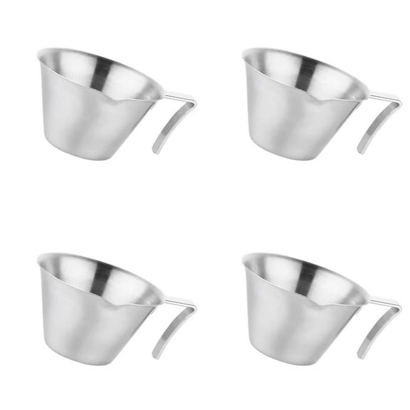4Pcs Stainless Steels Espresso Coffee Extraction Cup with Graduated Ounces Cup
