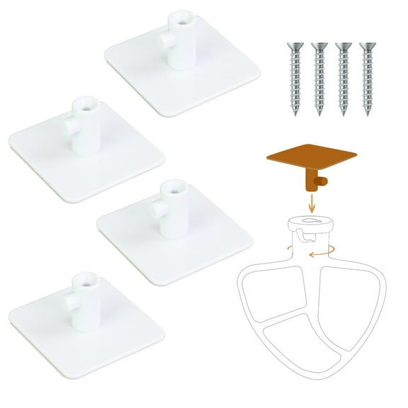 4Pcs Stand Mixer Attachment Holders Mixer Accessories Compatible with Kitchenaid Mixer Attachments for Store Whisks,Flat Whisks Beaters,Dough Hooks and Wire Whips,with Screws