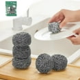 thumbnail image 1 of 4Pcs Steel Wire Cleaning Ball Sponges Scrubbers,Kitchen Brush Pot Large Wires Ball Brush,Steel Wool Scrubber Sponge for Removing Tough Dirt, Grease from Pots, Cleaning Tools, 1 of 6