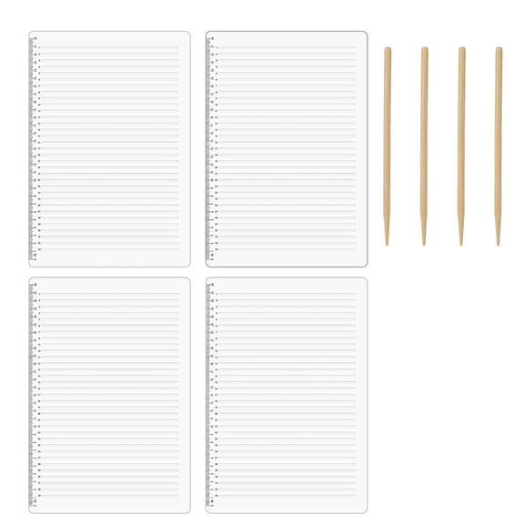 4Pcs Straight Line Stencils, Line Stencil Template for Journaling Spacing, Lettering Guide 11 Inch Scale Writing Ruler