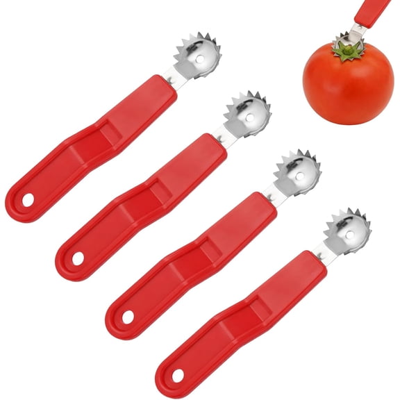 4Pcs Strawberry Huller, Stainless Steel Tomato Corer, Strawberry Huller Stem Remover Corer Tool Kitchen, Canning Supplies for Fruit and Vegetable