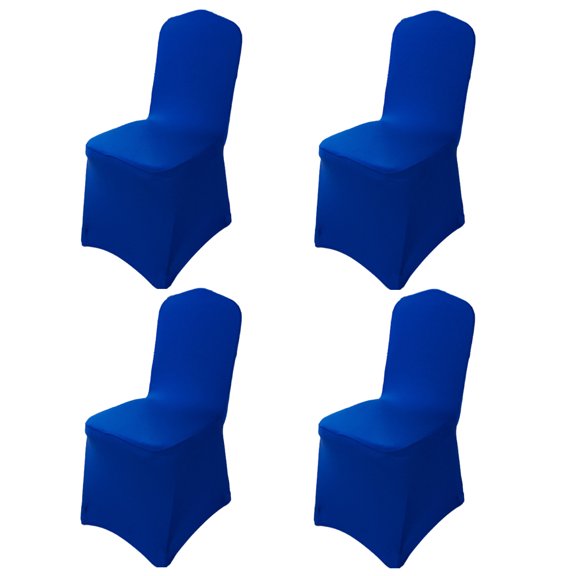 4Pcs Stretch Spandex Chair Cover Soft Chair Cover For Wedding Party Dining Banquet Event -Treasure Blue