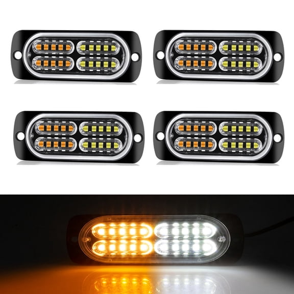 4Pcs Strobe Lights 20Led Hazard Light Emergency Safety Warning Led Flashing Light Bar 12V 24V for Cars Trucks Snow Plows Construction Vehicles