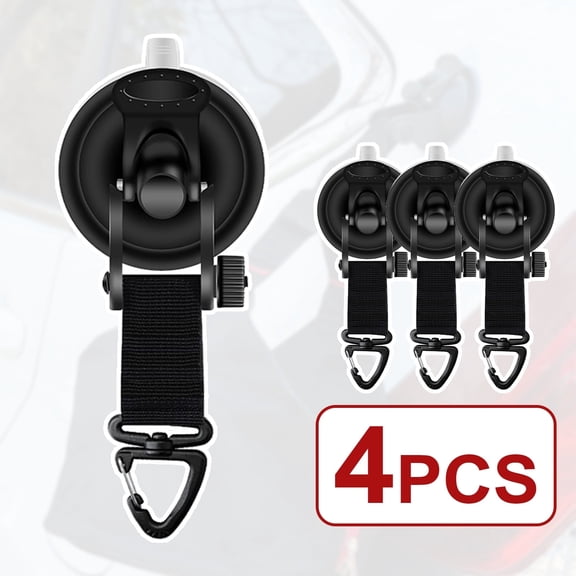 4Pcs Strong Roof Outdoor Suction Cup Rotatable Hooks Luggage Rack Suction Car Tent Hook Accessories