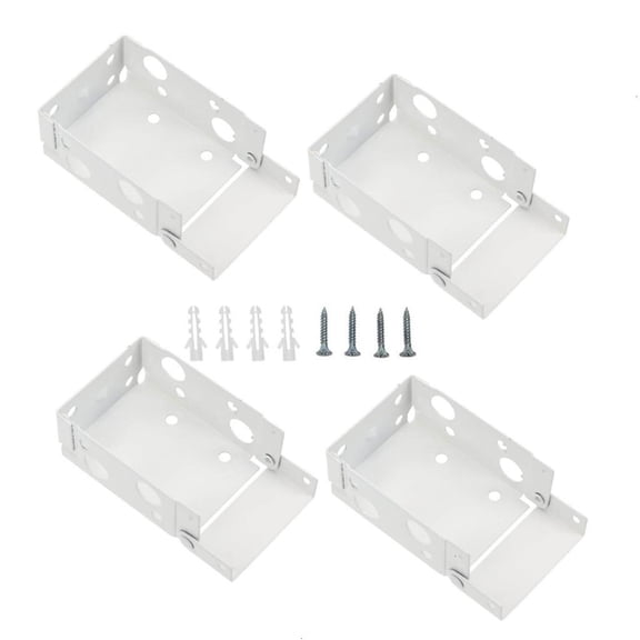 4Pcs Strong White Window Shade Brackets Metal Blind Hangers Suitable for Easy Installation & Long Service