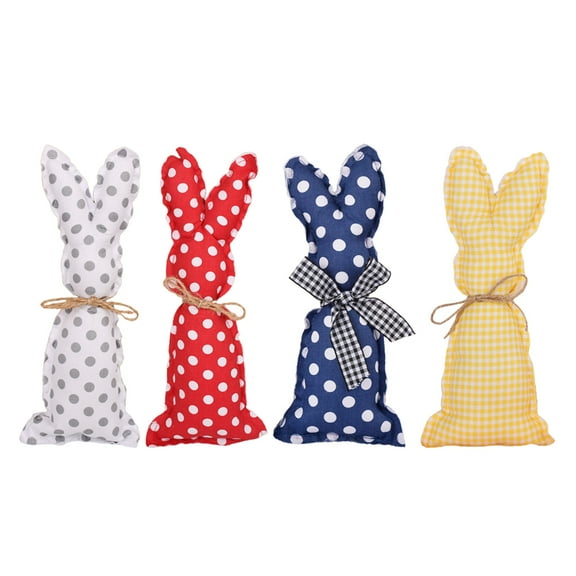 4Pcs Stuffed Easter Rabbit Doll Adorable Bunny Ornament Easter Centerpiece Decoration