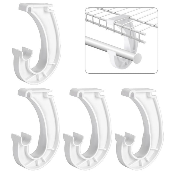 4Pcs Sturdy Closet Rod Hangers, 3/4 Inch Shelf Brackets for Wardrobe ...