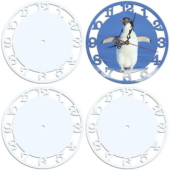 4Pcs Sublimation Wall Clock Blanks Bulk Wood DIY Wall Clock Round Printing Battery Operated for Easter Halloween Christmas Thanksgiving Day School Home Decor(9.45 Inch)$$Home Decor, Kitchen, & Other