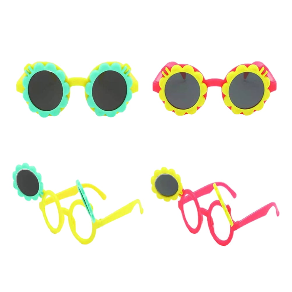 4Pcs Sunflower Clamshell Sunglasses Funny Party Sunglasses Photography
