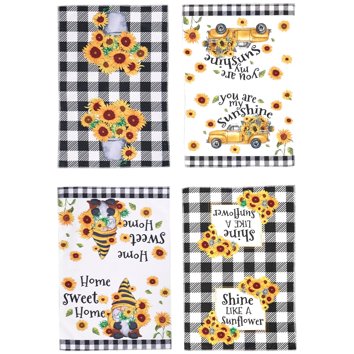 4Pcs Sunflower Kitchen Towels,Kitchen Dish Cloths 16x23in Absorbent