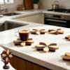 4Pcs Sunflower Wooden Cork Coasters, Anti Slip Heat Resistant Design, Easy Clean Durable Structure, Drink Mat for Coffee Tea Cup Table Protection and Independence Day Home Decor