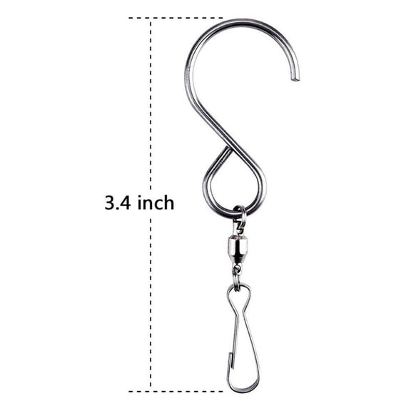 4Pcs Swivel Hooks Clips Hanger for Hanging Wind Chimes for Crystal ers Deco Sliver Smile Home